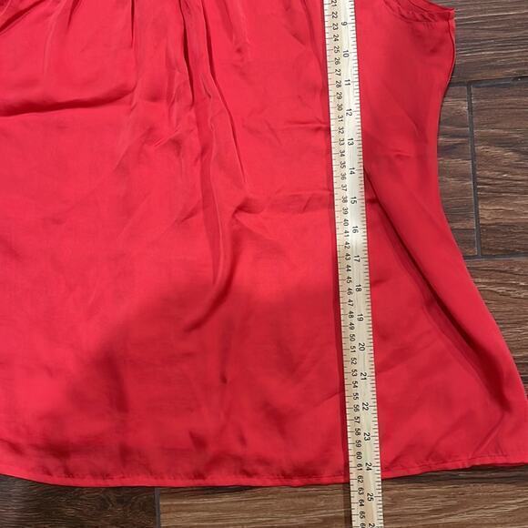 Violet & Claire Large Red Blouse Y2K Satin‎ Shiny Office Siren Boardroom - Picture 5 of 5